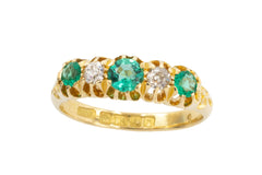 Antique gold and emerald ring