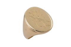 Antique gold signet ring initials NL