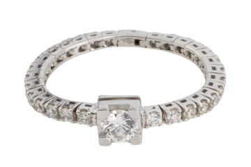 White gold diamond link ring-vintage rings-The Antique Ring Shop