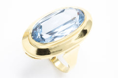 Vintage gold ring with blue topaz