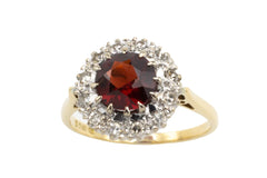 garnet diamond ring