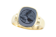 Signet ring with agate and torch