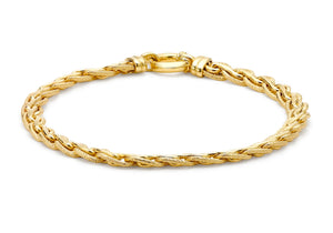 9ct Yellow Gold Textured Spiga Bracelet 19m/7.5"9