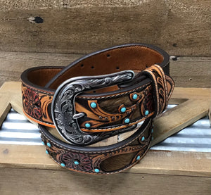 Ariat Women’s Belt - Turquoise Buttons - W Western Texas