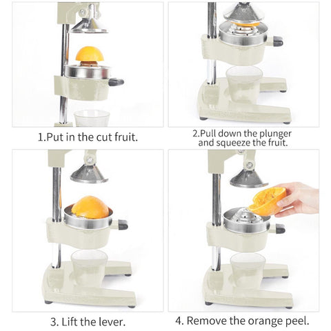 SOGA Commercial Manual Citrus Juicer - White