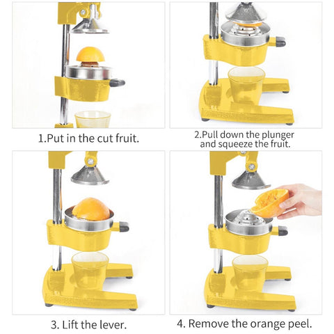 SOGA Commercial Manual Citrus Juicer - Yellow