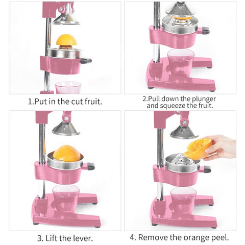 SOGA Commercial Manual Citrus Juicer - Pink