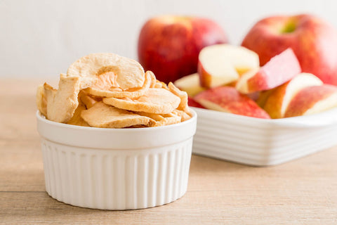 food dehydrator dried apples in a bowl