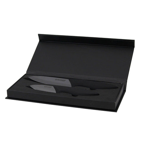 BioChef Ceramic Knife Twin Gift Set (Black) open