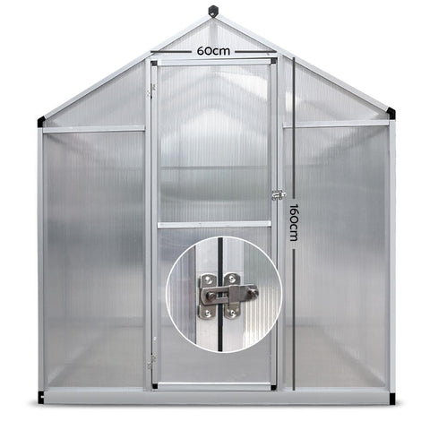 Greenfingers Greenhouse Polycarbonate Aluminium 3.0m x 1.9m x 2.0m garden greenhouse