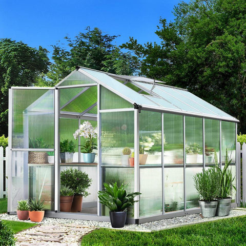 Greenfingers Greenhouse Polycarbonate Aluminium 3.0m x 1.9m x 2.0m home greenhouse