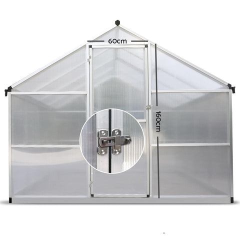 Greenfingers Greenhouse Aluminium Green House Garden Shed Greenhouses 3.02x2.5M hot house
