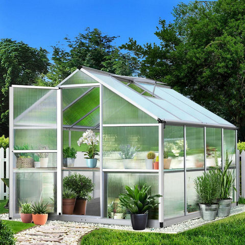 Greenfingers Greenhouse Aluminium Green House Garden Shed Greenhouses 3.02x2.5M back yard green house