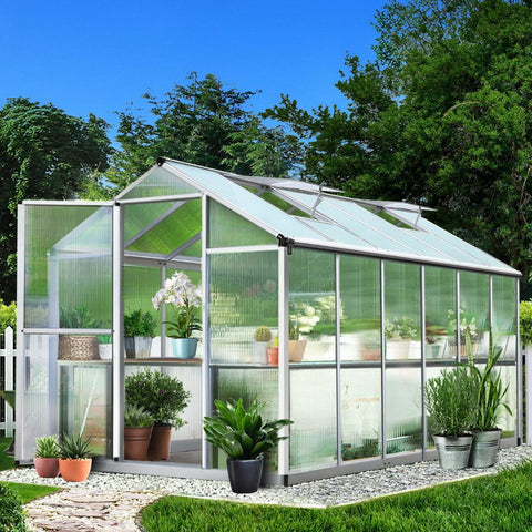 Greenfingers Greenhouse Polycarbonate Aluminium 3.6m x 1.9m x 2.0m igloo garden greenhouse