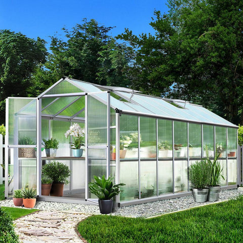 Greenfingers Greenhouse Aluminium Green House Garden Shed Greenhouses 4.7x2.5M