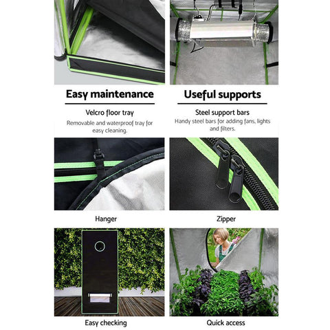 Products Greenfingers 1680D 2.4MX1.2MX2M Hydroponics Grow Tent Kits Hydroponic Grow System