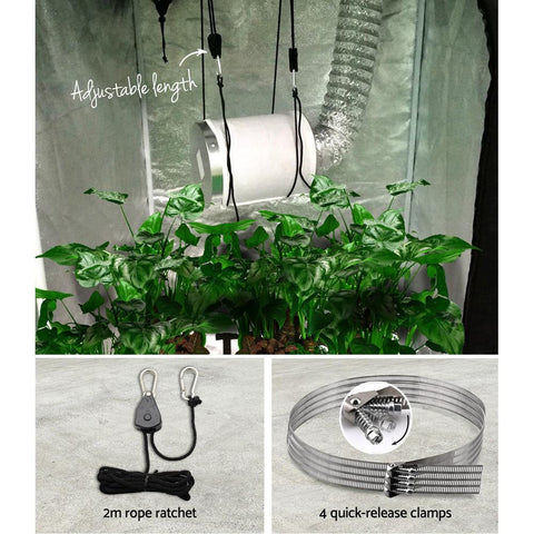 Greenfingers Hydroponics Grow Tent Ventilation Kit Vent Fan Carbon Filter Duct Ducting 4 inch grow duct