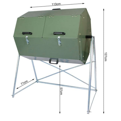 Joraform 'Big Pig' Rotational Composter - 270L dimensions