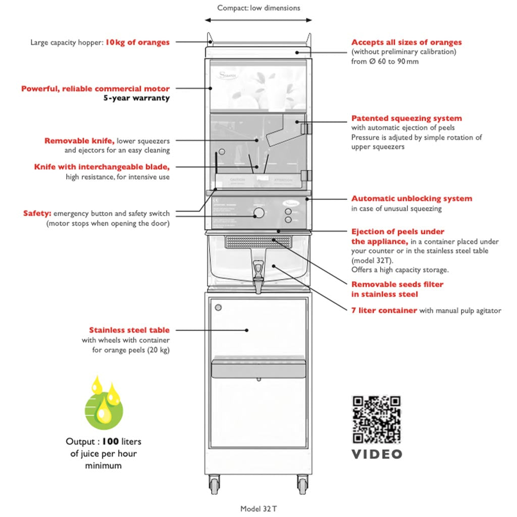 Santos #32 High Output Automatic Orange Juicer best orange juice machine