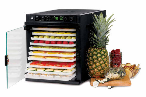 Sedona Express Dehydrator 11 Plastic Trays TBSE11TP front side fruity