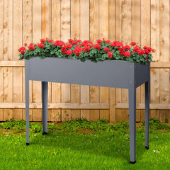 galvanised steel raised garden planter with legs - raised garden beds australia