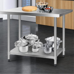 commercial kitchen bench - stainless steel bench