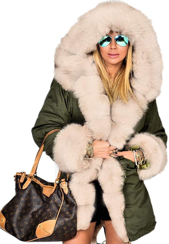 Winter Camo Plus Size Jacket Snow Parka Outwear Women Hood Coat Faux F ...