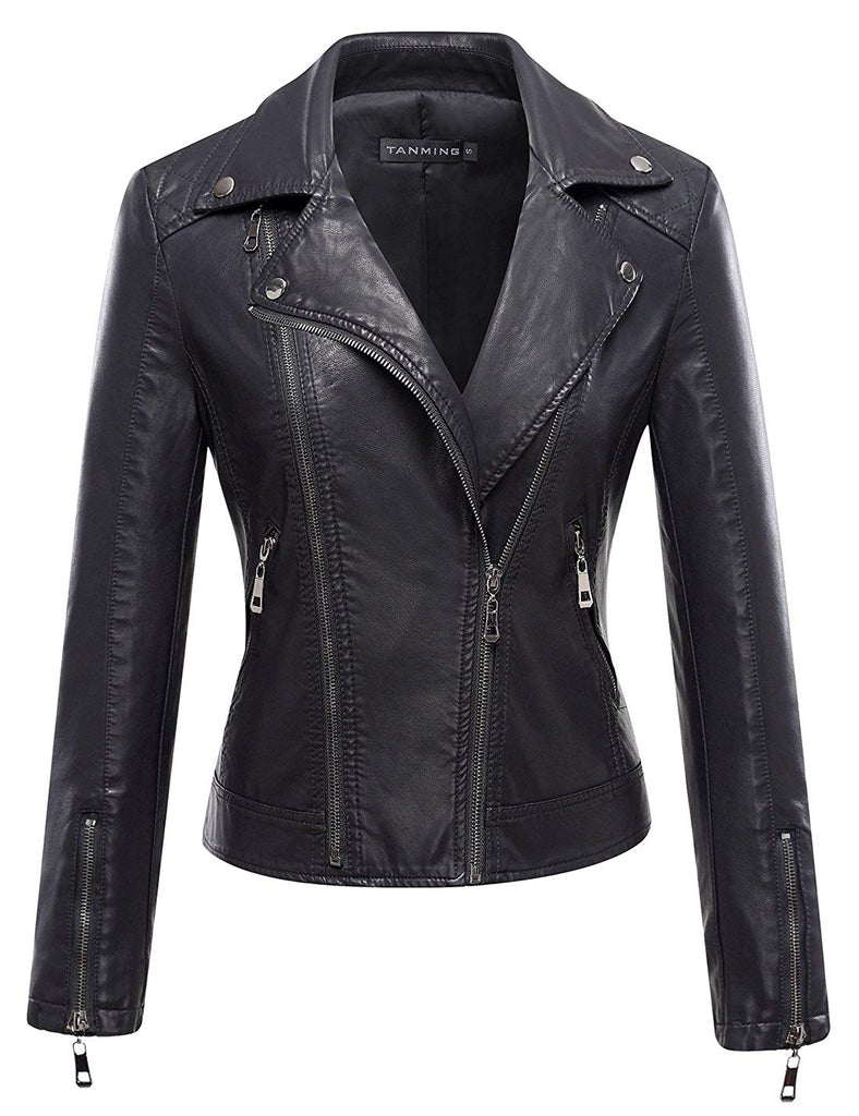 Faux Leather Moto Biker Short Coat Jacket for women – Jwears