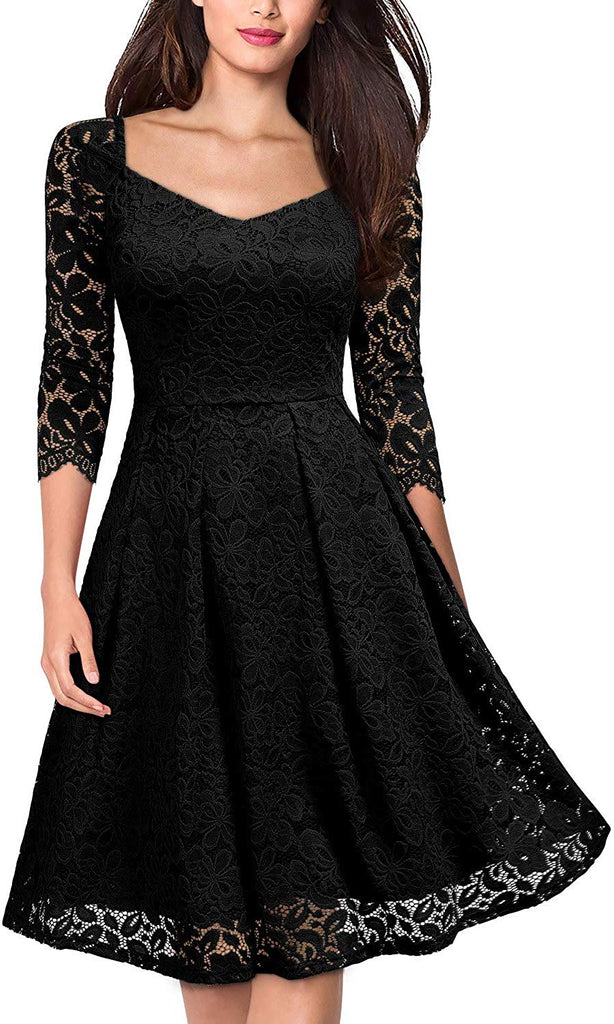 formal swing dress with sleeves