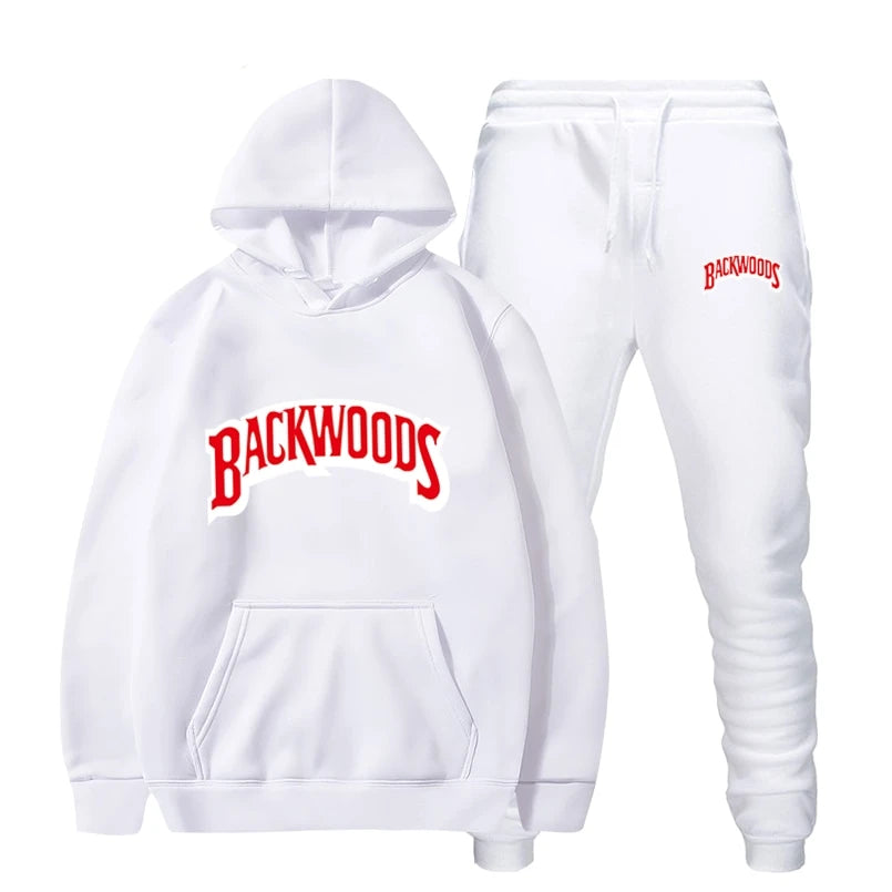 Streetwear Backwoods Hoodie set Tracksuit Men Thermal Sportswear Sets ...