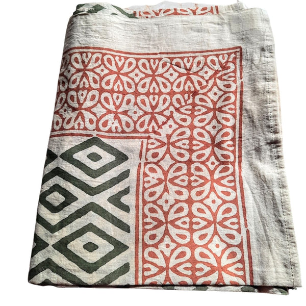 SE'ASE - RUST RED & SEA GREEN PATTERNED SARONG