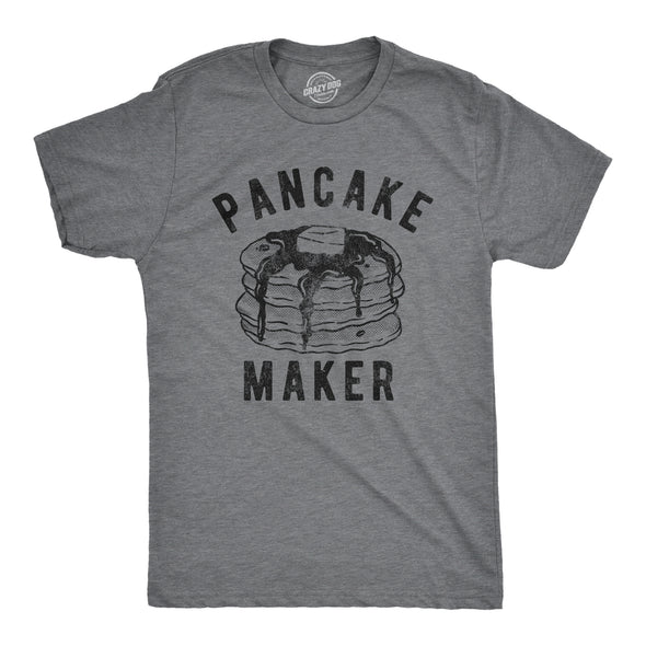 Mens Pancake Maker Tshirt Funny Breakfast Food Syrup Cute Morning Novelty Tee