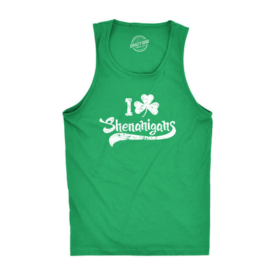 I Clover Shenanigans Tank Top Funny Shirt for Saint Patricks Day St Patty Outfit
