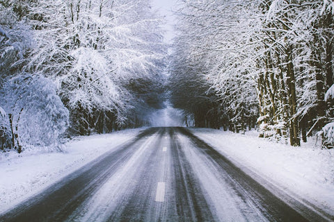 Snowy, icy road in winter. | Heat Holders® The Warmest Thermal Sock®