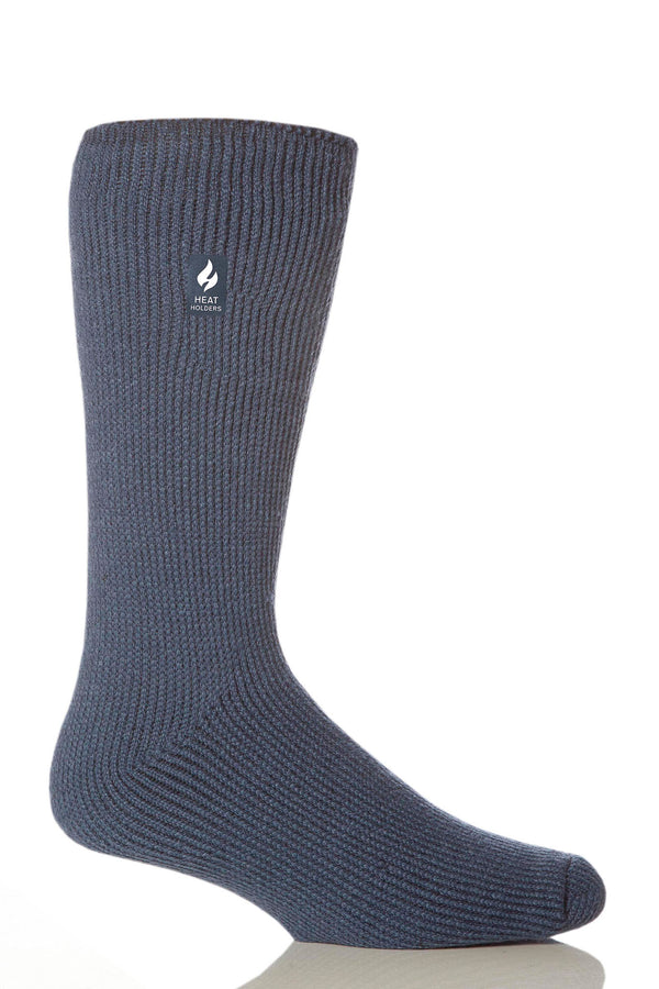 KingSize Men's Wide Width High Pile Fleece lined sock slipper - Big - L,  Navy Blue