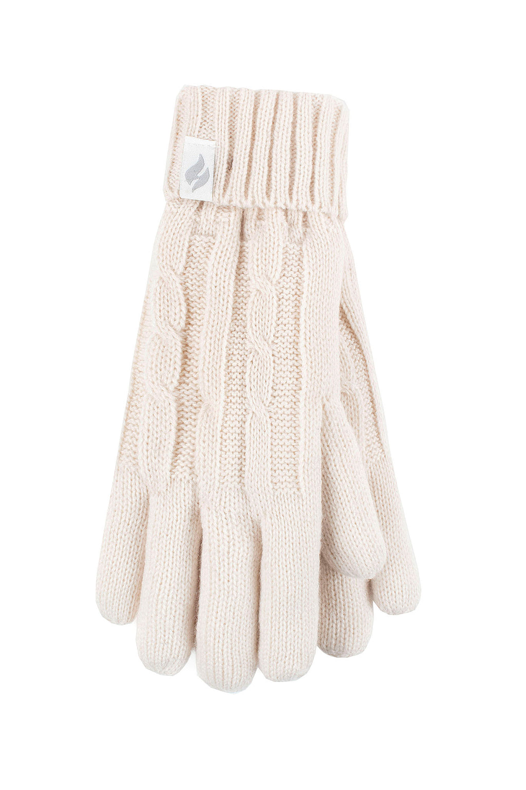 cream cable knit gloves