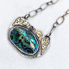 abalone hearts Alexandrite pendant