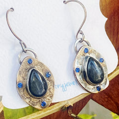 kyanite and blue spinel silver earrings seaside harmony jewelry