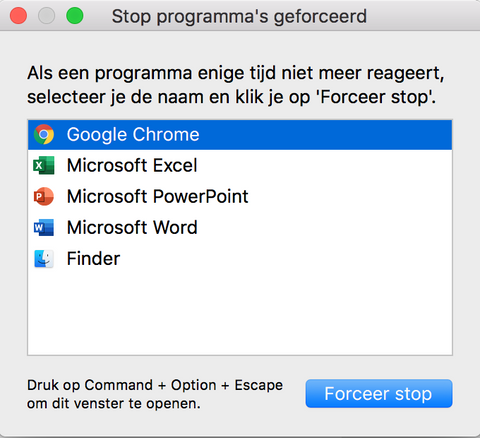 programmas geforceerd stoppen