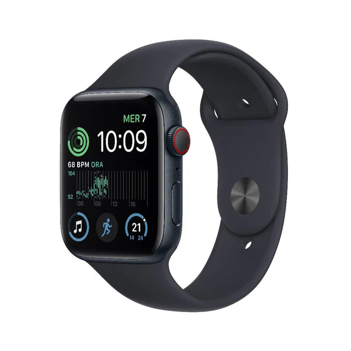 Image of Apple Watch SE 2020 40 MM Aluminium Zwart 4G met Zwart sportbandje (Refurbished)