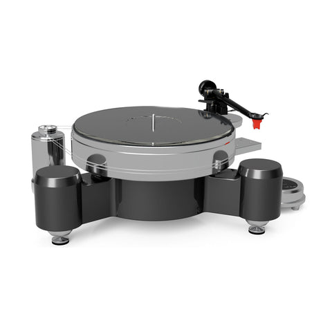 ACOUSTIC SOLID - SOLID WOOD ROUND BLACK TURNTABLE | VINYL SOUND