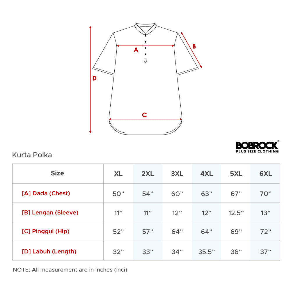 Kurta Polka Size Chart