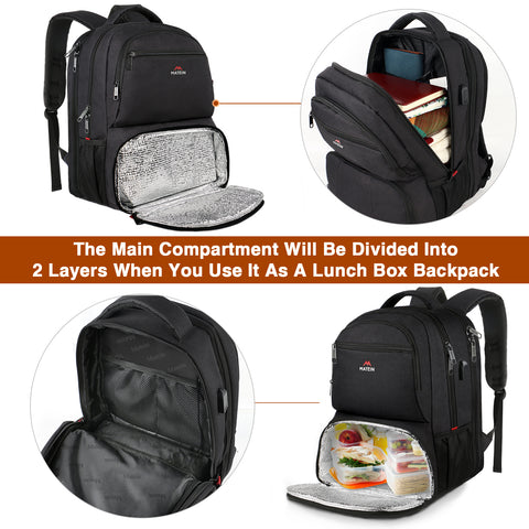 Backpack Lunchbox|Lunch Backpack|Bookbag with Lunch Box|Matein Backpack