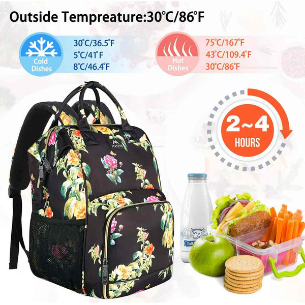 Matein Floral Lunch Box Laptop Backpack