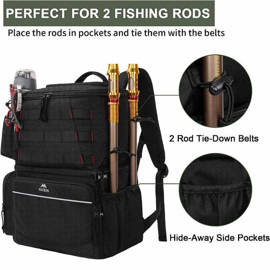 Matein Fishing Tackle Bag with Cooler