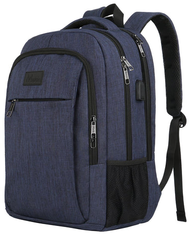 Matein Mlassic Reise-Laptop-Rucksack mit USB-Ladeanschluss Passend für 15,6-Zoll-Laptops