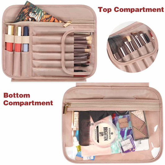 Lumento White Checkered Makeup Bag,Travel Storage Cosmetic Bag,PU