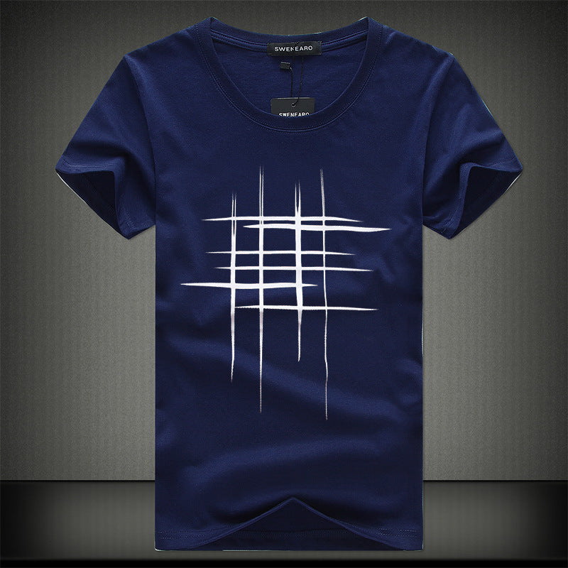 Simple Creative Design Line Cross cotton T Shirts for Summer ...