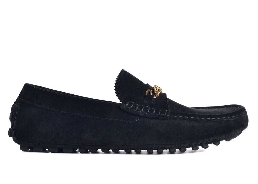 TOM FORD MENS BLACK SUEDE YORK CHAIN DRIVERS LOAFERS – Luxify Marketplace