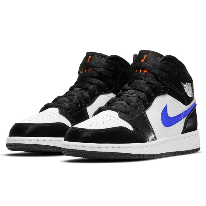 black white blue jordan 1 mid